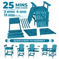 thumbnail image 4 of Outdoor Bar Height Adirondack Chairs with Connecting Tray, Set of 2 Balcony Chairs for Deck, Patio, Backyard, High Adirondack Chairs with Umbrella Hole, 4 of 8