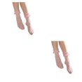 thumbnail image 4 of VONKY Chaussettes de Compression Confortables pour Femmes avec Revers à Volants et Technologie Anti-Humidité Chaussettes en Maille Douces et Confortables Rose 2Set, 4 of 6