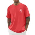 thumbnail image 1 of T-shirts pour Hommes Imprimés Palmier Graphiques T-Shirts Décontractés Été Plage Hawaïenne Manches Courtes Col Rond, 1 of 4