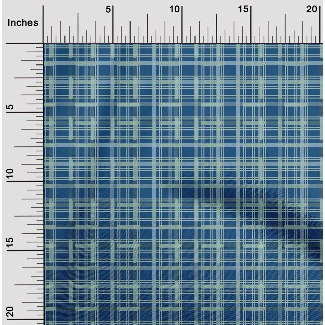 oneOone Polyester Lycra Fabric Check Kasuri Print Fabric By Yard 56 Inch Wide