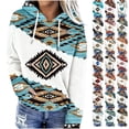 thumbnail image 1 of Frostluinai Chandails à Capuchon pour Femmes, Vache Aztèque Westerna, Chandails Graphiques pour Femmes, Cordon de Serrage, Molletonné Doublé, Chandail à Enfiler d'Automne avec Poche, 1 of 6