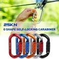 thumbnail image 3 of 25KN Professional Climbing Carabiner Screw Locking Gate Carabiner Heavy Duty O-shape Climbing Buckle Lightweight Hammock Locking Clip for Climbing Rappelling Canyoning Hammock Climbing Gear Quick Clip, 3 of 8