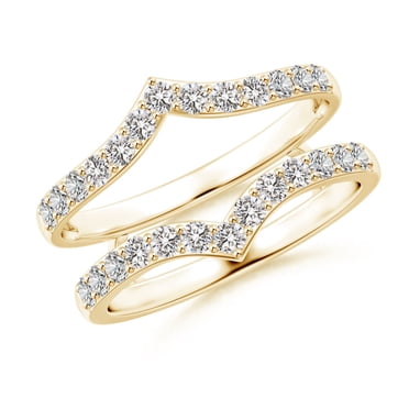 Angara Bague en Diamant Naturel - Enveloppe de Bague Chevron en Diamant en Platine pour Femme (Taille de Bague = 8,5)