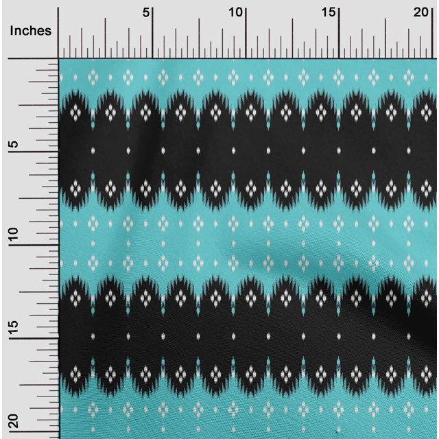 oneOone Cotton Flex Fabric Big Motif Ikat Print Fabric BTY 40 Inch Wide