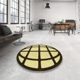 thumbnail image 4 of Ahgly Company Tapis d'Intérieur Lavable à la Machine, Carré, Transitionnel, Jaune Moutarde, Tapis de Zone, 3 Pieds Carré, 4 of 7