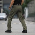 thumbnail image 3 of EGNMCR Men's Lightweight Pants, Cargo Pants Men, Linen Pants Men Mens Fashion Solid Multiple Pockets Multi Multifunctional Work Trousers Pants Men Polyester Pants, 3 of 7
