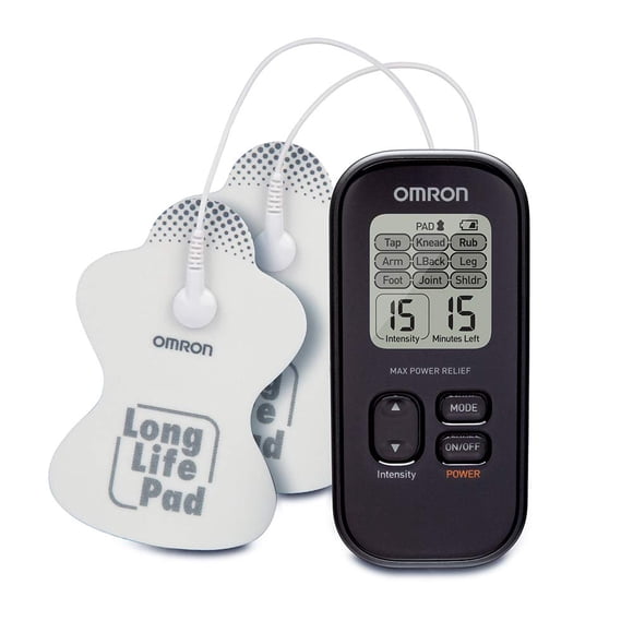 OMRON Max Power Relief Stimulateur Musculaire TENS, Thérapie de Massage Simulée pour la Douleur du Bas du Dos, du Bras, de l'Épaule, de la Jambe, du Pied et de l'Arthrite, Soulagement de la Douleur Sans Médicaments (PM500)