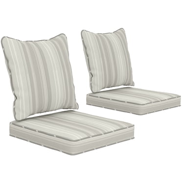 Outsunny Outdoor Chair Cushions with Backrest for Garden Patio, Grey