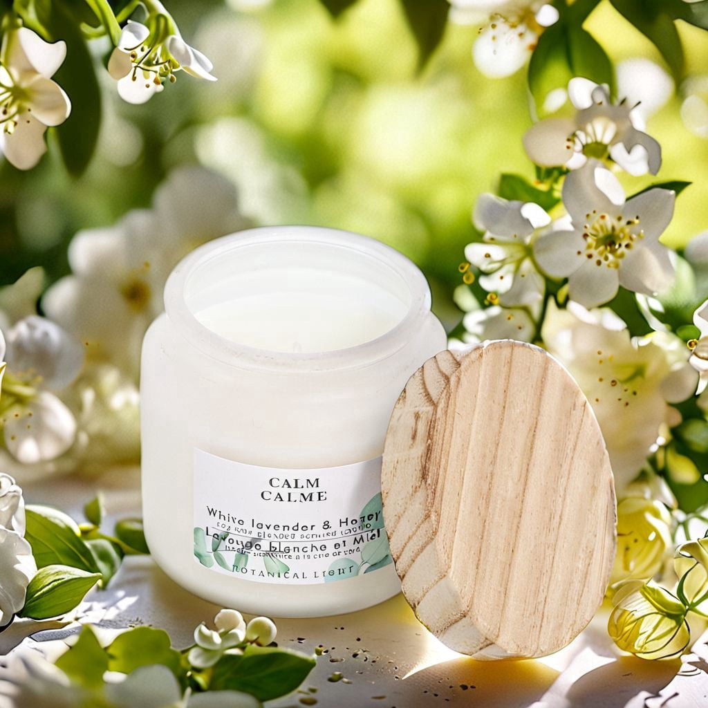Botanical Light 16.4OZ Fresh cotton Soy Wax Blended Scented Candle,3 wick