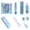 bleu, variante sur PEONAVET Papeterie pour Étudiants Enfants Amusante : Ensemble de 24 Pcs - Ensemble de Pièces, 4 Crayons, 12 Stylos de Couleur, une Colle, une Gomme, une Règle de 15 cm, une Paire de Ciseaux, un Taille-Crayon