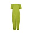 thumbnail image 5 of LOVZFMLL Women's Jumpsuit, Solid Color Off Shoulder Short Sleeve Loose Jumpsuit Green, S, 5 of 5