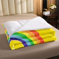 thumbnail image 4 of YST Rainbow Quilted Comforter Set, Kawaii Love Heart Bedding, Twin Size, Yellow, 4 of 5