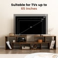 thumbnail image 3 of Patiojoy Meuble TV 3 Pcs Réglable, Centre Multimédia Minimaliste pour Téléviseurs de 43, 55, 60 et 65 Pouces, Style Brun Rustique, 3 of 7