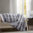 thumbnail image 3 of Zuri Oversized Faux Fur Throw Grey 60x70", 3 of 4