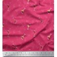 thumbnail image 1 of Soimoi Pink Modal Satin Fabric Glass,Straw & Drinks Summer Designs Printed Fabric 1 Yard 42 Inch Wide, 1 of 3