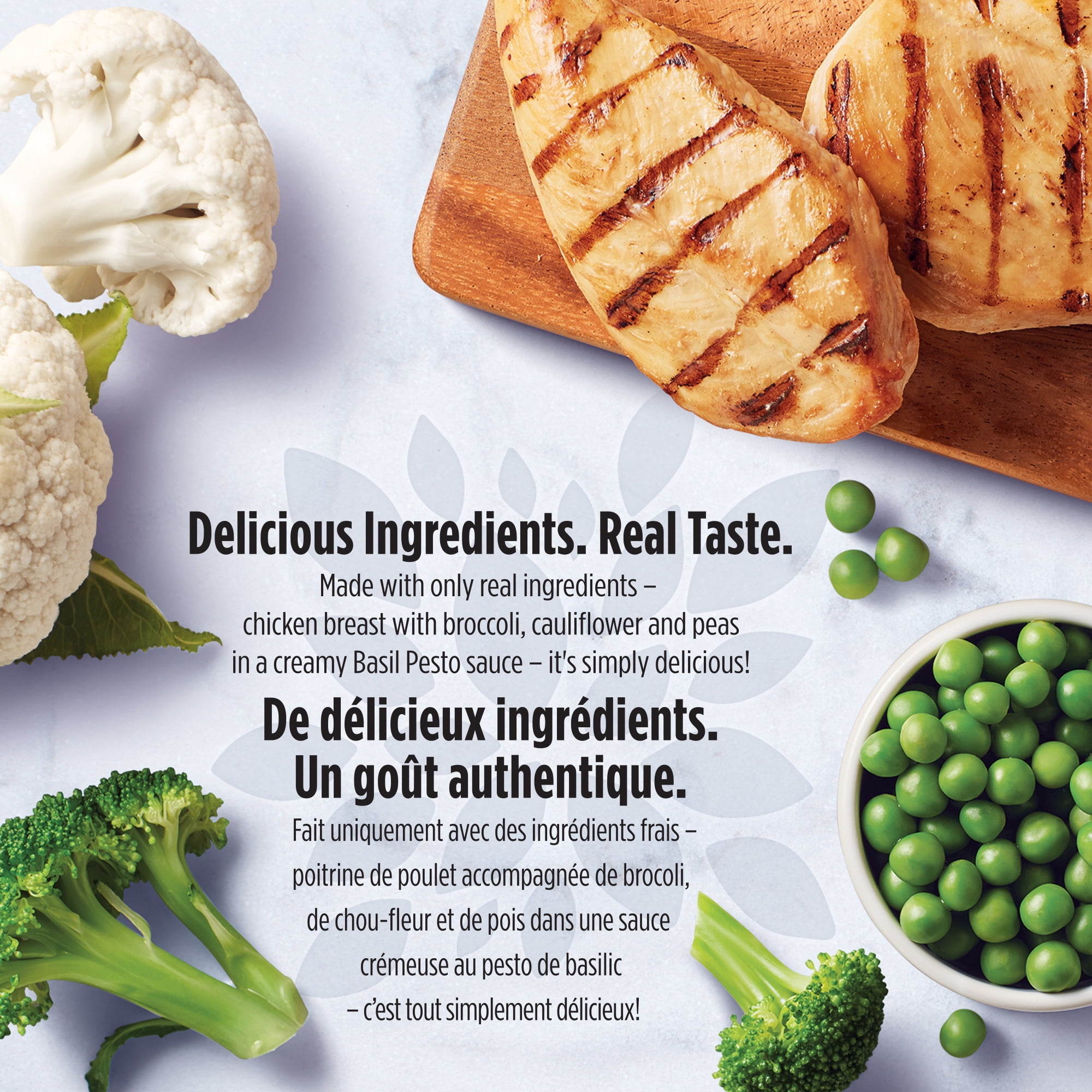 Healthy Choice Simply Steamers Grilled Chicken Pesto & Vegetables Frozen Dinner, Chicken with Broccoli, Cauliflower and Peas in Pesto Sauce, 28g of Protein, Frozen Dinner, 259g