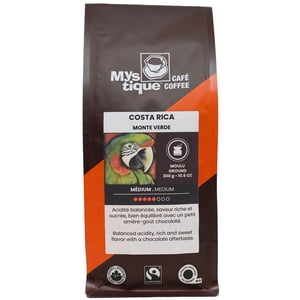Mystique Coffee, COSTA RICA, torréfaction moyenne, coffee 100% arabica, grade de spécialité Coffee, Commerce équitable & Bio, terre de filtration, 300g
