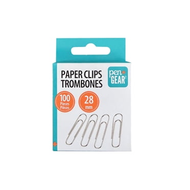 Pen+Gear Officemate Premium trombones 28 mm, trombones 1,00 compte, argent