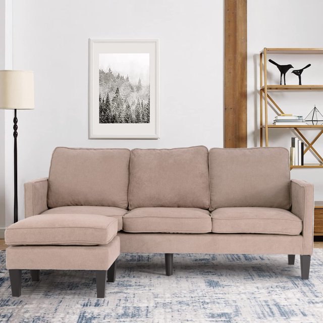 Canapé Sectionnel Canapé Set L Canapé en Forme de Petit Canapé Canapé Convertible Moderne pour Petit Salon, Appartement et Petit Espace (Sofa Sectionnel, Gris)
