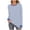 Sky Blue, variant on Aocisk Women's Fashion Casual Autumn and Winter Round Neck Striped Long Sleeve Top Blouse Loose Fit Color Block for Daily Wear Sky Blue XL