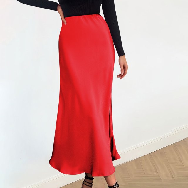 Pisexur Jupe Automne Mode Femmes Décontractée Confortable Couleur Unie Jupe Taille Haute Jupe Femmes