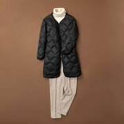 EGNMCR Womens Long Puffer Coat, Long Sleeve Padded Winter Down Coats, Hooded Parka Jacket Women Warm Pocket Coat Long Jacket Winter Sleeve Down Parkas Women Coat