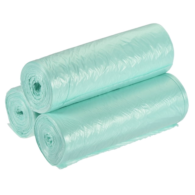 Unique Bargains 2-4 Gallon Small Trash Bags Garbage Waste Basket Liners Light Blue, 60 Counts / 3 Rolls