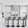 thumbnail image 2 of Bronte Living Leatherette Bar Stool with Adjustable Height, 360 Swivel Design, Floor Protection and Pedestal Base with Footrest - Series Janice - Set of 2, 2 of 9