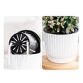 thumbnail image 3 of Cagogo under $5 3Pcs Flower Pots, Self Watering Flower Pot Lazy Plant Pot Resin Planter, Automatic Water Absorption Succulents Plant Container, Round Rose Pattern Tabletop Decor, 3 of 9