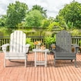 thumbnail image 3 of Gymax 4PCS Patio Folding Adirondack Chair Weather Resistant Cup Holder Yard Grey, 3 of 8