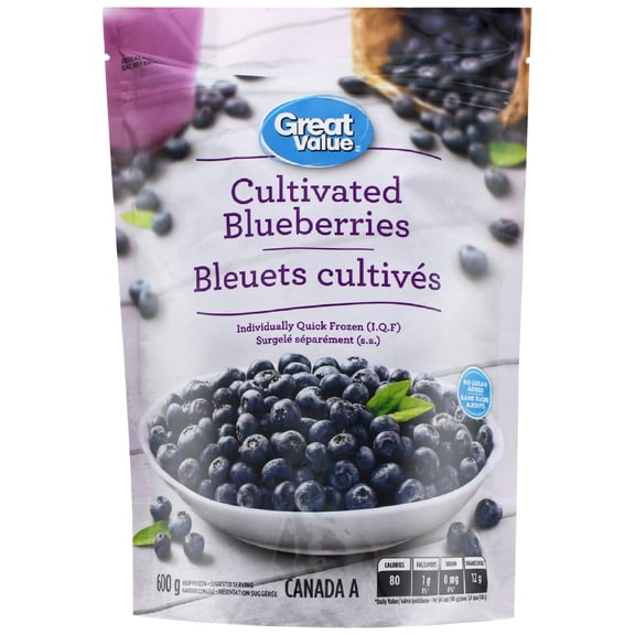 Bleuets cutivés Great Value 600g