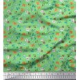 thumbnail image 1 of Soimoi Poly Georgette Fabric Tree,Crab & Fish Ocean Printed Fabric 1 Yard 42 Inch Wide, 1 of 3