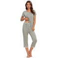 thumbnail image 1 of MINTLIMIT Ensembles de Pyjama Unis pour Femmes, Hauts à Manches Courtes et Pantalons Capri, 1 of 2