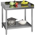 thumbnail image 1 of 30x36 In Stainless Steel Folding Work Table with Backsplash NSF Heavy Duty Commercial Prep Table with Adjustable Undershelf for Kitchen Restaurant Garage and Workshop, 1 of 7
