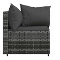 thumbnail image 3 of vidaXL Garden Corner Sofas with Cushions 2 pcs Grey Poly Rattan, 3 of 5
