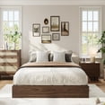 thumbnail image 1 of Yiwa Wooden Platform Bed Frame, Twin/Full/Queen/King, Sturdy Slats, Simple Floor Bed, No Box Spring Required, 1 of 6