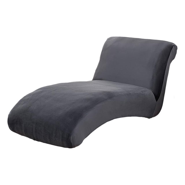 simhoa Machine Washable Chaise Lounge Cove Easy Care Polyester Decorative Non-Slip Cozy Dark Gray