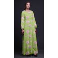 thumbnail image 3 of Bimba Robe Maxi à Manches Longues pour Femmes en Georgette Mousse Imprimée de Roses et de Renoncules à Taille Élastique - Moyen, 3 of 5