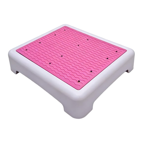 simhoa Step Stool AntiSlip Bedroom Step Platform for Shower Toilet Elderly Disabled White Pink