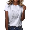 thumbnail image 1 of LUOGENLI T-shirts pour Femme pour Femmes T-shirts Décontractés de Pâques pour Femmes Mignon Lapin et Fleur Imprimé Col Rond Manches Courtes T-Shirt Ample Blouse Hauts T-shirts pour Femmes T-Shirt Graphique Fête de la Saint-Patrick Blanc TTG, 1 of 5