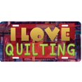 thumbnail image 1 of J'adore la Plaque d'Immatriculation en Métal de Quilting, 1 of 1