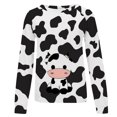 thumbnail image 4 of Pompotops Womens Shirts Round-Neck Print Long Sleeve Tops Printed Regular Blouse Clearance, 4 of 5