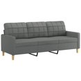 thumbnail image 2 of vidaXL 3 Piece Sofa Set with Cushions Dark Grey Fabric, 2 of 5