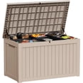 thumbnail image 1 of Coffre de Terrasse de Rangement Extérieur en Résine Gris de 230 gal - Étanche, Couvercle Verrouillable et Poignées pour Meubles de Patio, Outils de Jardin, 1 of 7