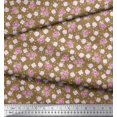 thumbnail image 3 of Soimoi Tissu Crêpe polyester Feuilles & Roses Imprimé Floral 1 Yard 52 Pouces de Large, 3 of 3