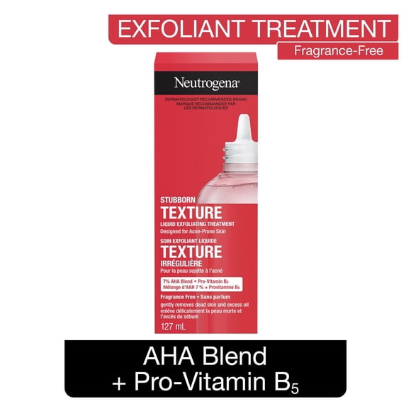 Neutrogena Stubborn Texture Exfoliating Treatment, Face Wash, Citric Acid & Glycolic Acid, Vitamin B5, Fragrance-Free