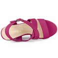 thumbnail image 4 of BLISSFUL STEP Sandales Compensées Espadrilles pour Femmes à Bride Cheville Croisée Rose Vif 8,5, 4 of 6