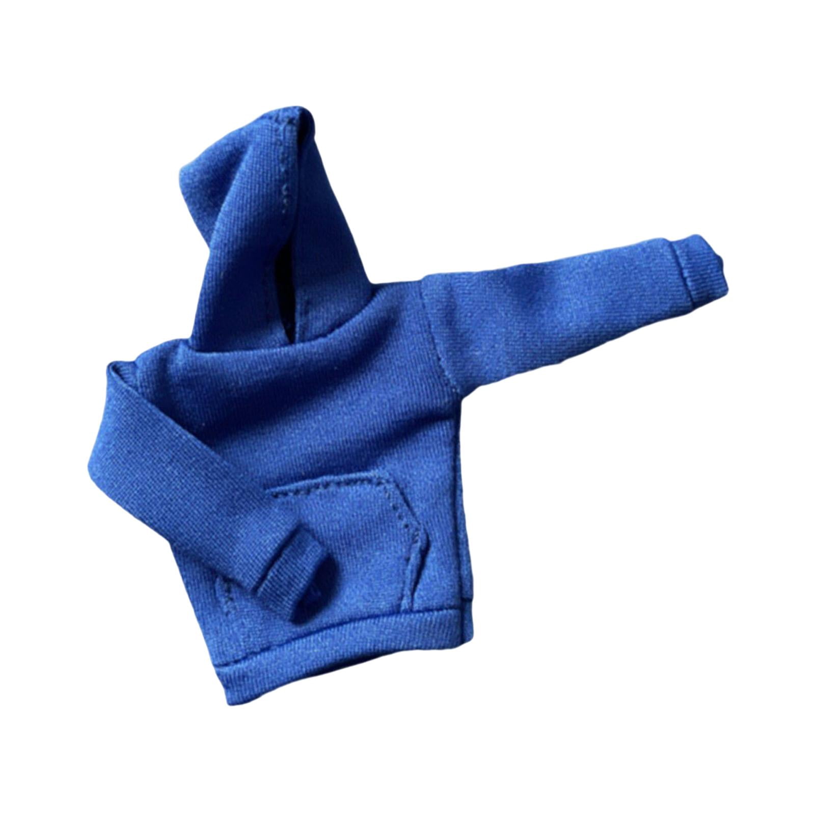 Mode 1:12 Chandail à Capuchon Miniature Vêtements pour Figurines Masculines de 6 Pouces Poupée Modèle Déguisement Accessoire Bleu