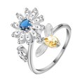 thumbnail image 1 of Womens Anxiety Ring Sunflower Rotating Ring Open Ring Relieves Anxiety Stress, 1 of 9