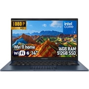 ASUS Vivobook 14 Laptop, Intel Core 5 120U, 14" FHD Anti-Glare, 16GB RAM, 512GB SSD, NumberPad, Wi-Fi 6, MIL-STD-810H, Quiet Blue